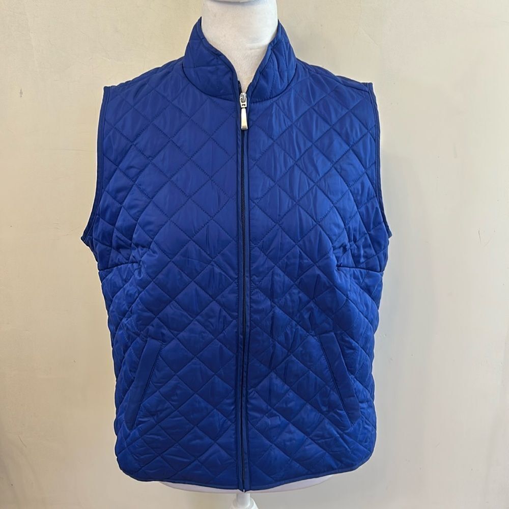 Karen Scott royal blue lightweight quilted vest Size PL New